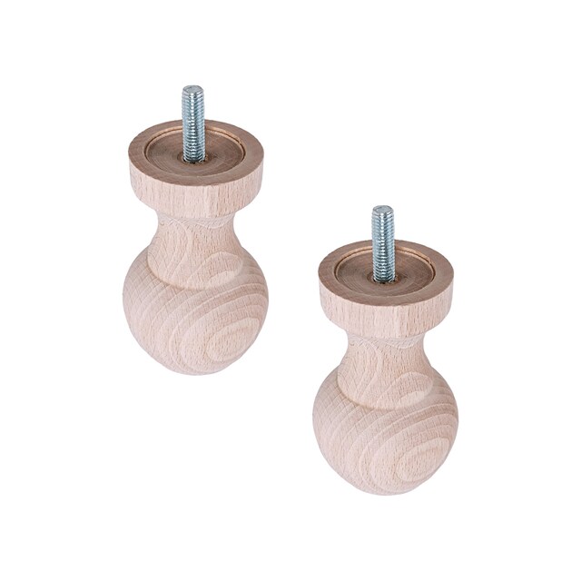 Imagen 0 de Pack 2 Patas Madera de Haya Roscadas M8