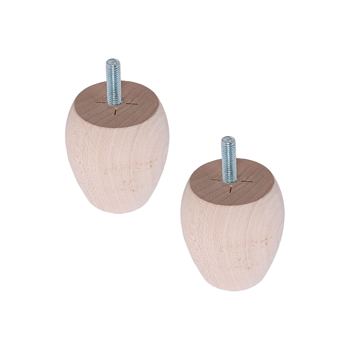 Pack 2 Patas Madera de Haya Roscadas M8 Haya-1