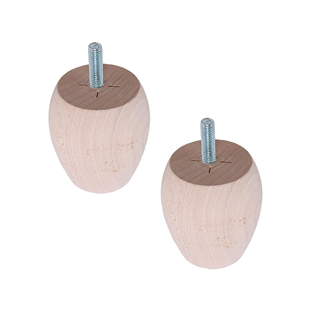 Pack 2 Patas Madera de Haya Roscadas M8 Haya-3