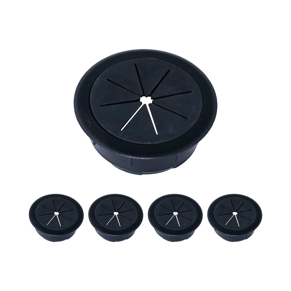 Pack 5 Uds Tapas Pasacables Goma Negro-1