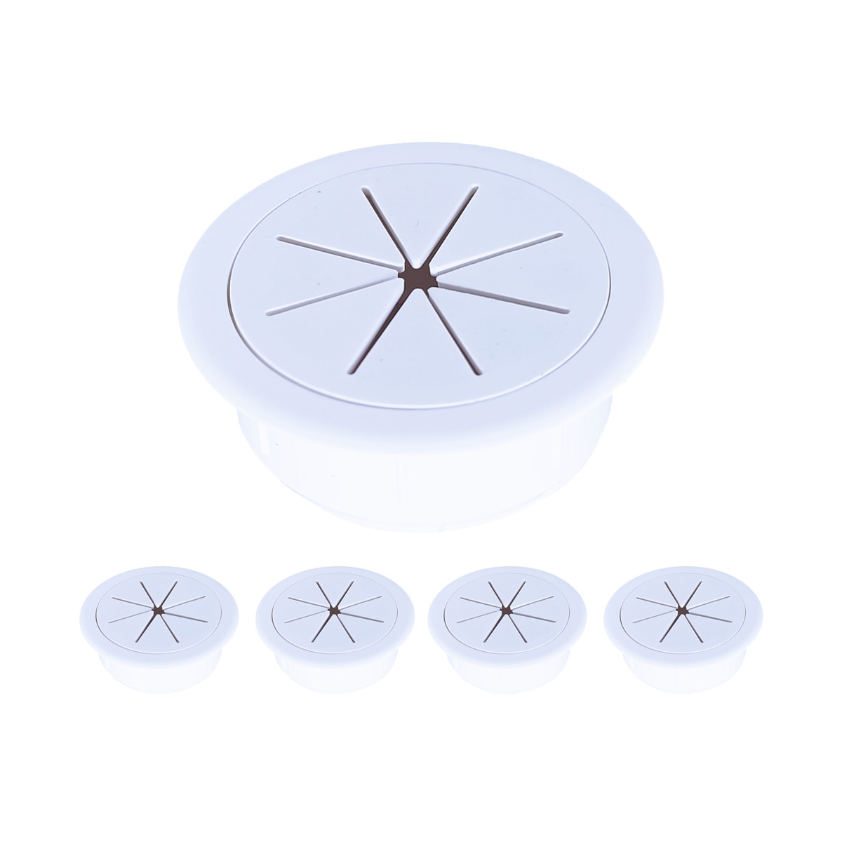 Pack 5 Uds Tapas Pasacables Goma Blanco-1