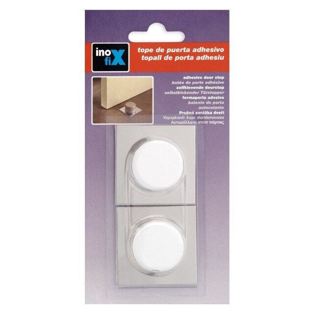 Batente Adesivo PVC Base Metálica 2 unidades Branco-2