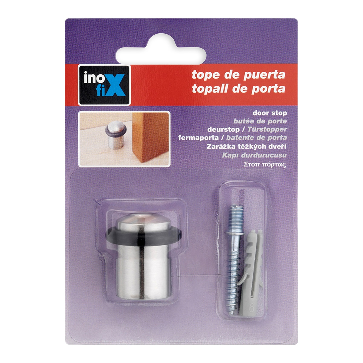 Tope Puerta con Junta Tórica Fijación Tornillos Acero Inox-2