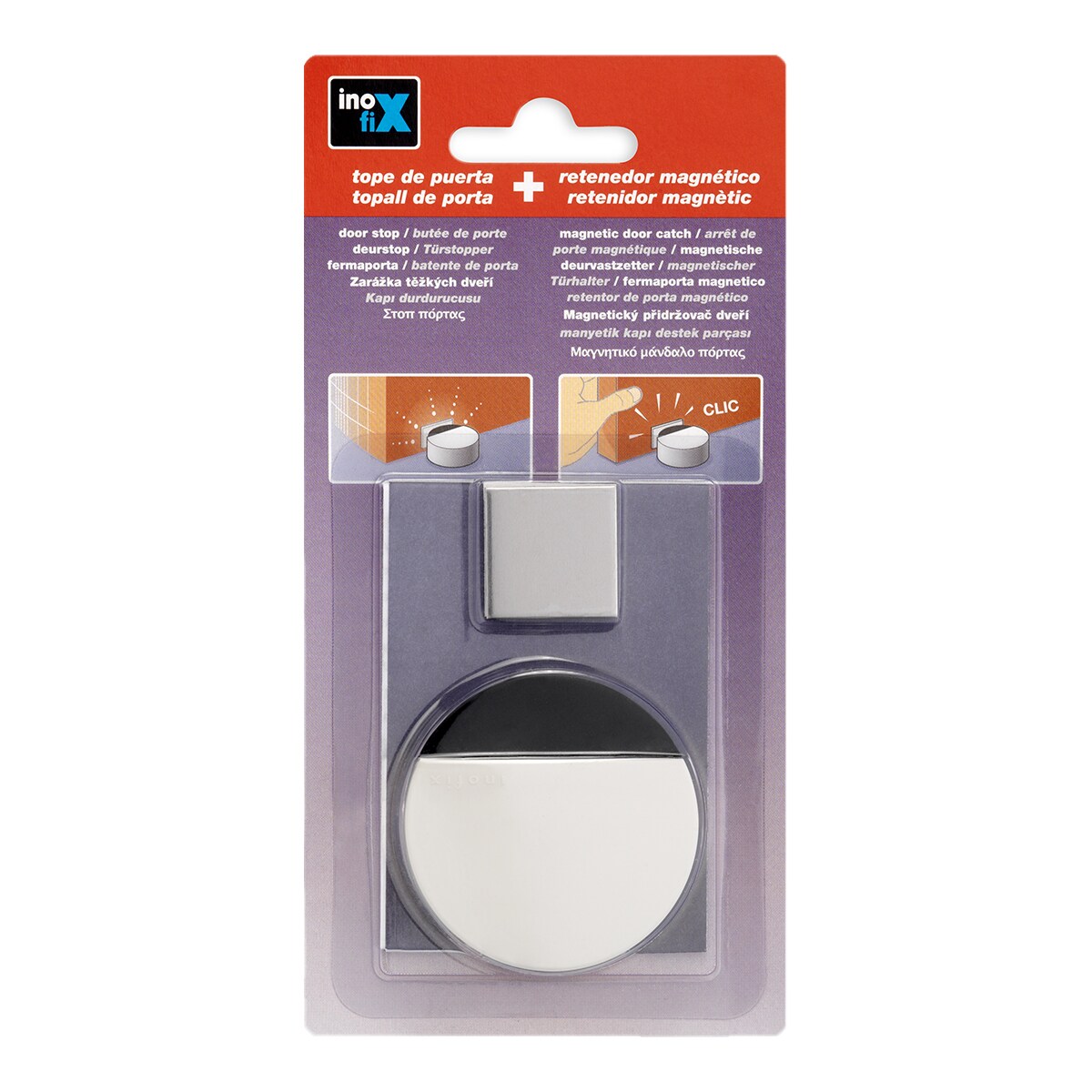 Batente Retentor Magnético Dupla Função unidade Branco-2