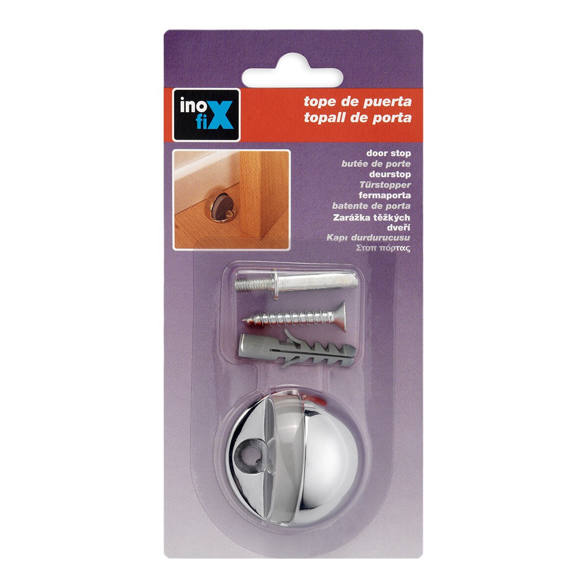 Tope Metálico Zamak Fijación Tornillos Cromo-2