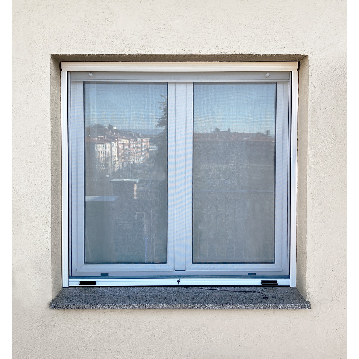 Kit mosquitera enrollable vertical para ventana Blanco / Gris-2