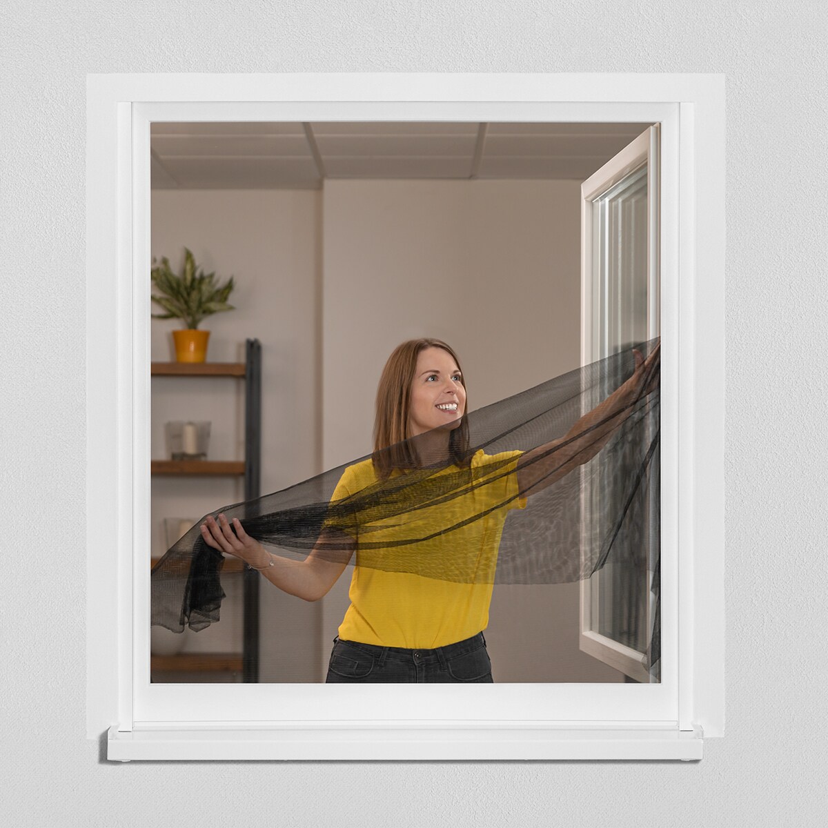 Malla Fibra De Vidrio MOSQUITERA CON MARCO FIJO EXTENSIBLE ALUMINIO  ANTRACITA 75x100 193cm Shellenberg Puerta Mosquitera Con Marco, image size:1200x1200