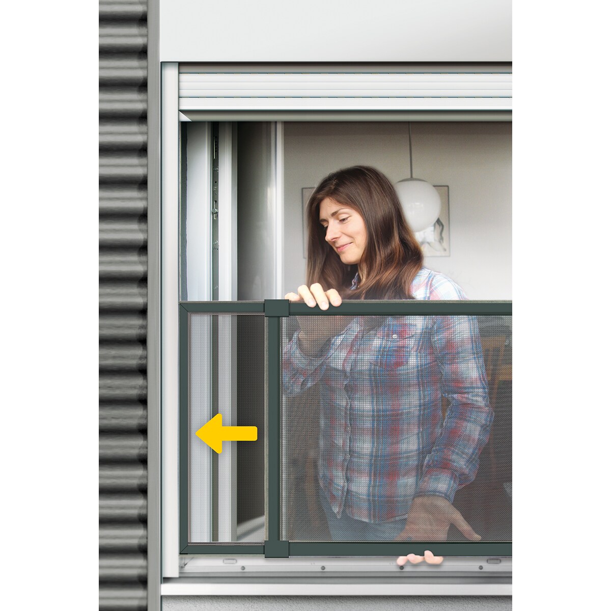 Rede Mosquiteira Fixa Extensível para Janelas Corrediças - 75 a 142 cm Antracite-4