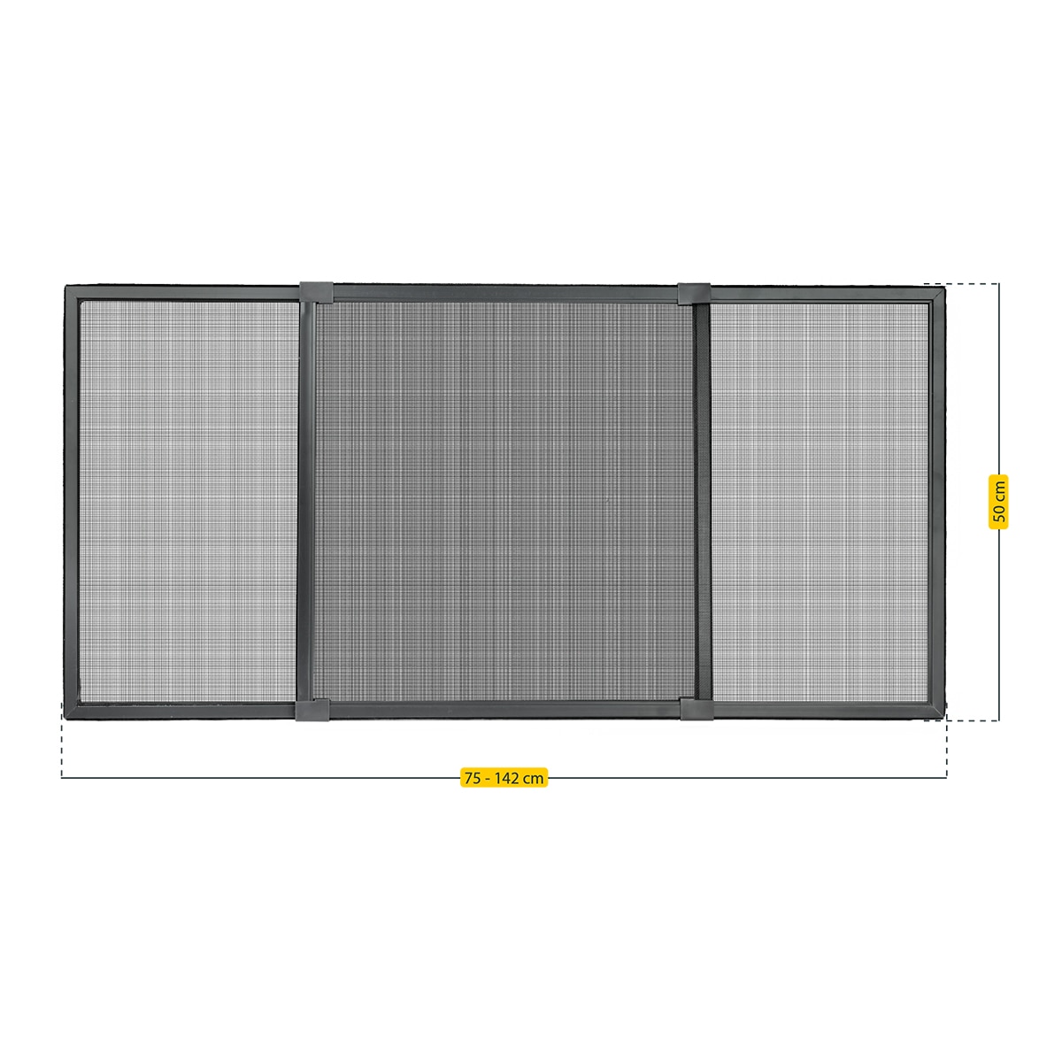 Mosquitera Fija Extensible 75 a 142 cm para Ventanas correderas Antracita-6