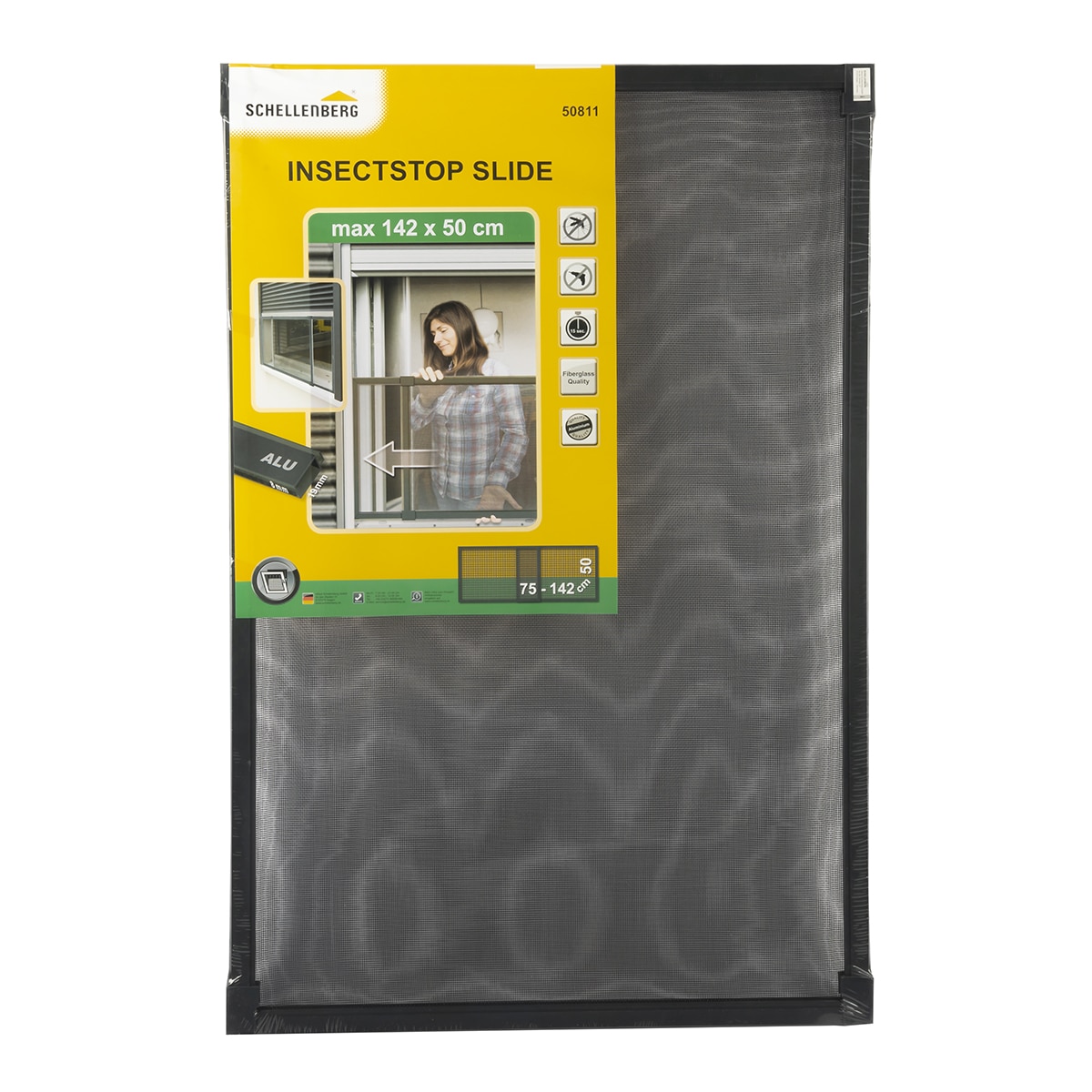 Mosquitera Fija Extensible 75 a 142 cm para Ventanas correderas Antracita-7