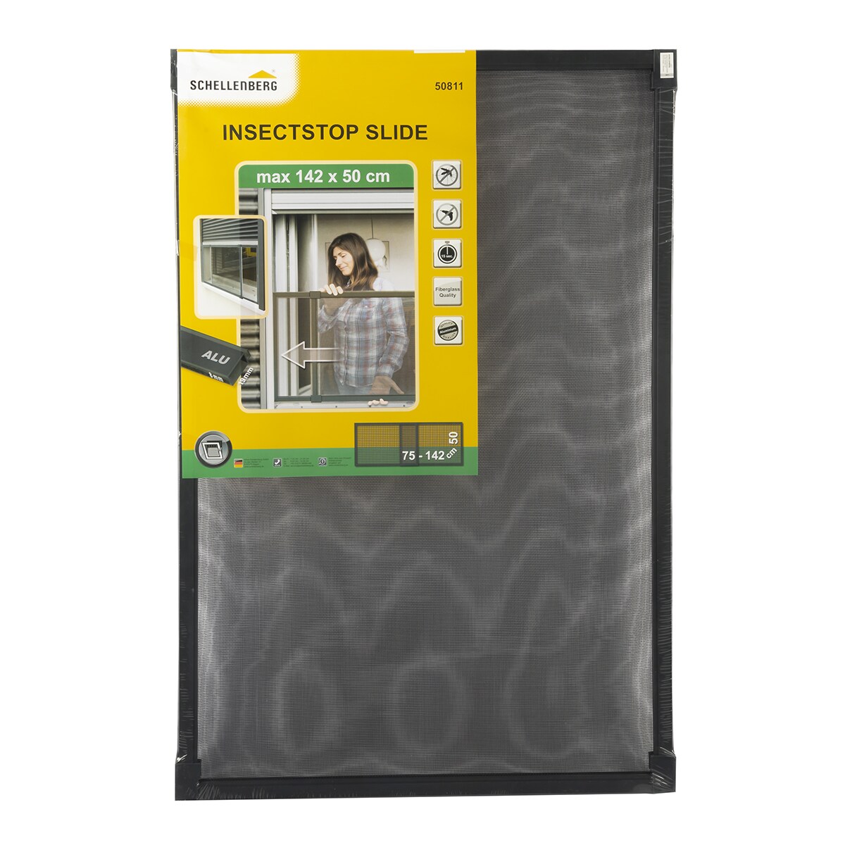 Rede Mosquiteira Fixa Extensível para Janelas Corrediças - 75 a 142 cm Antracite-7