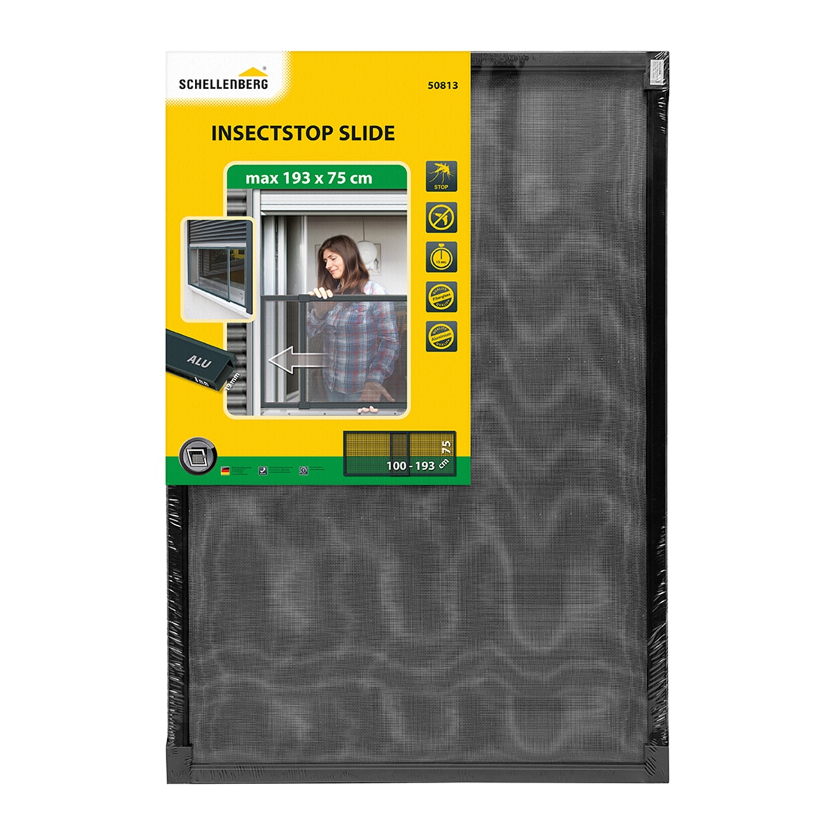 Mosquitera Fija Extensible 75 a 193 cm para Ventanas correderas Antracita-2