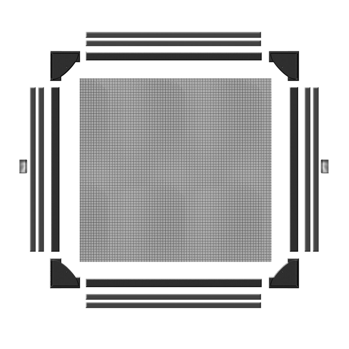 Mosquitera Magnética para Ventanas 130 x 150 cm Negro-3