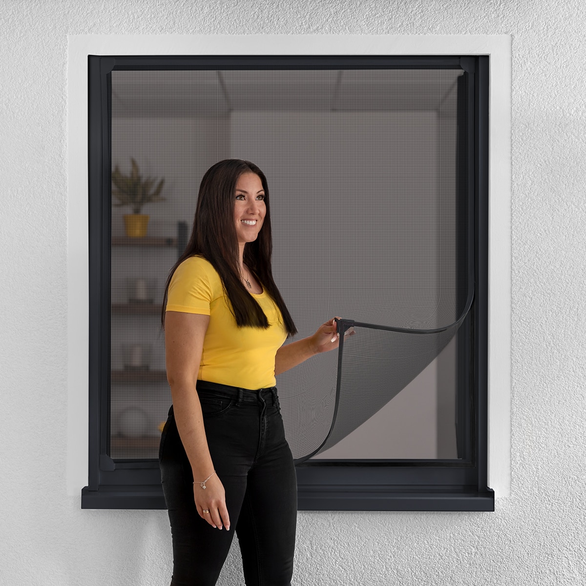 Mosquitera Magnética para Ventanas 130 x 150 cm Negro-4