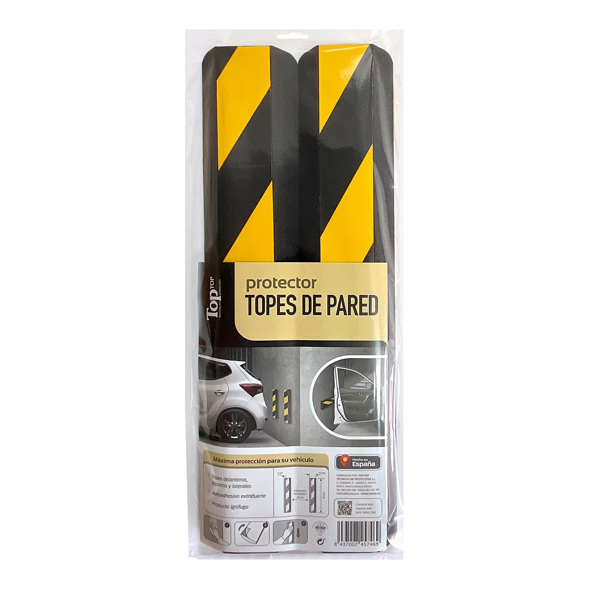 Tope Protector Paredes Garaje 2 Uds Amarillo / Negro-5