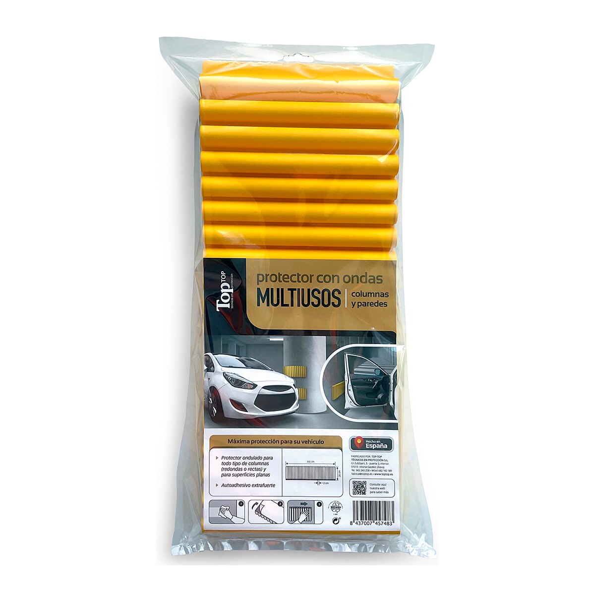 Tope Protector Ondas Columnas y Paredes Garaje Amarillo-6
