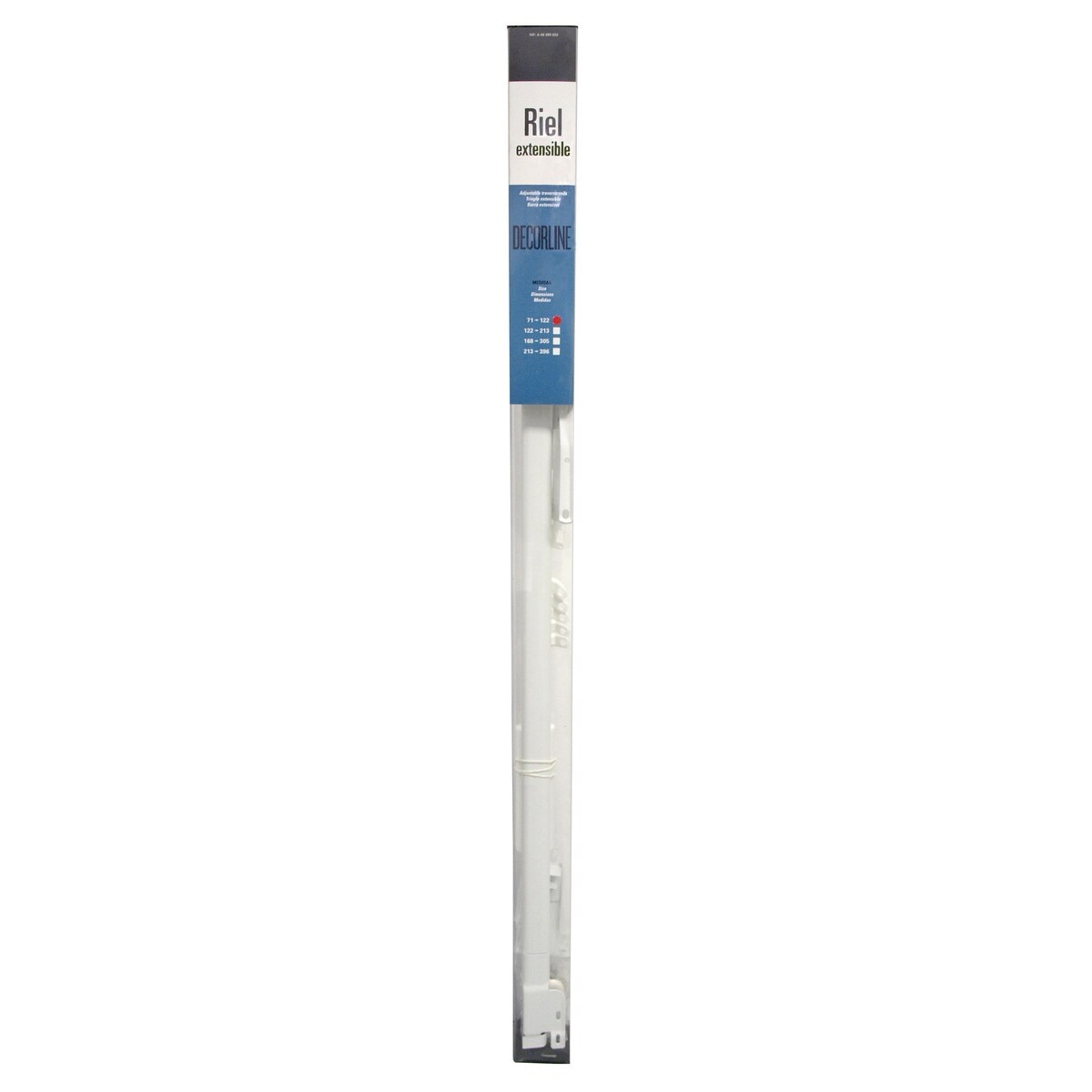 Riel Extensible Pared/Techo Decorline 122 a 213 cm Blanco-2