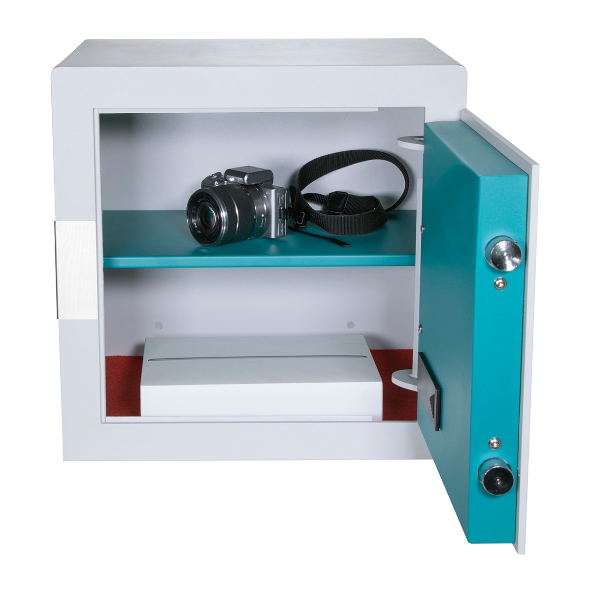Caja Fuerte de Sobreponer Jade E-40 Gris / Turquesa-2