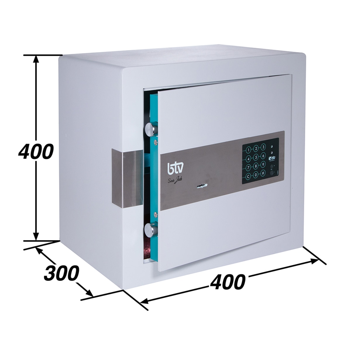 Caja Fuerte de Sobreponer Jade E-40 Gris / Turquesa-5