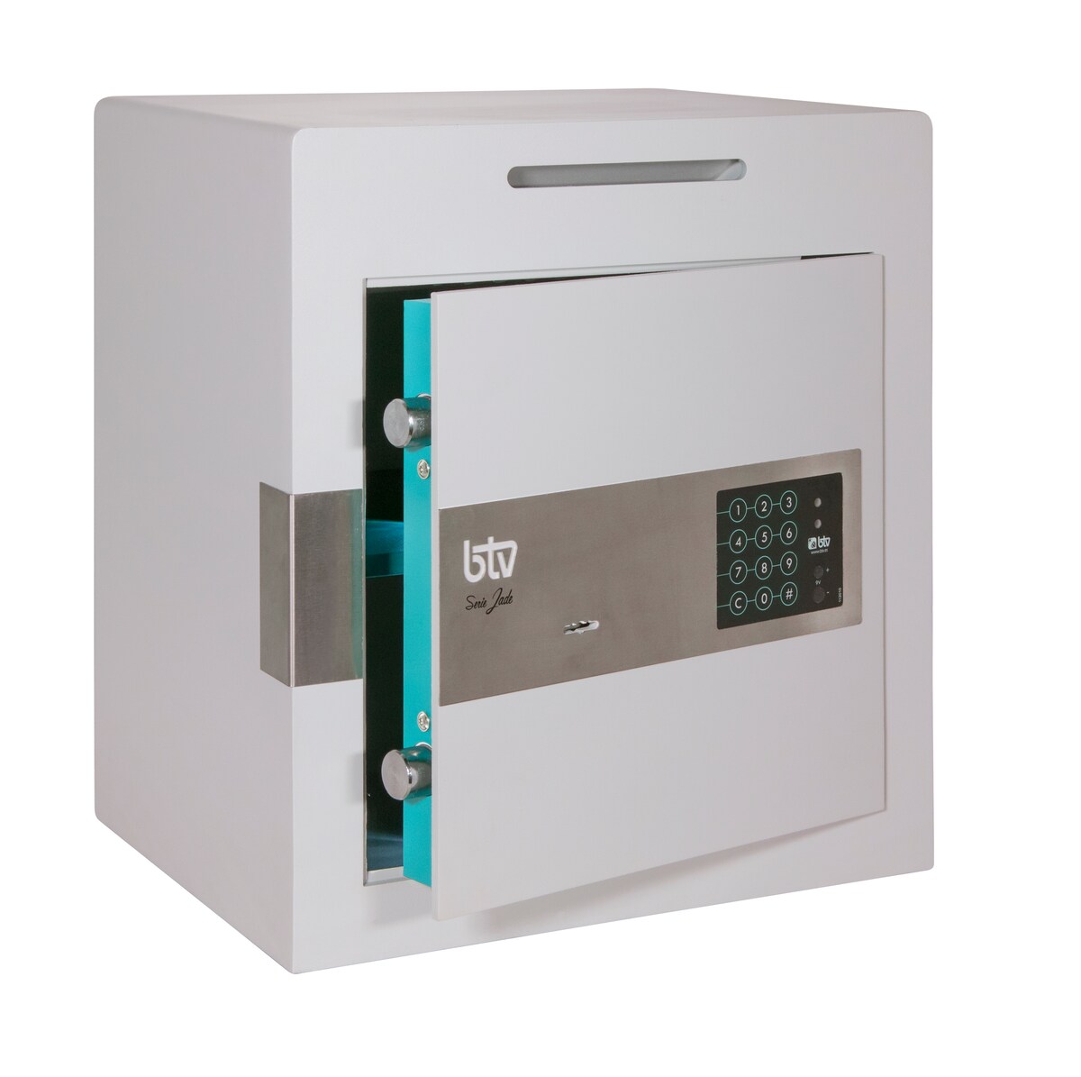 Caja Fuerte de Sobreponer Jade E-40 Ranura Gris / Turquesa-2