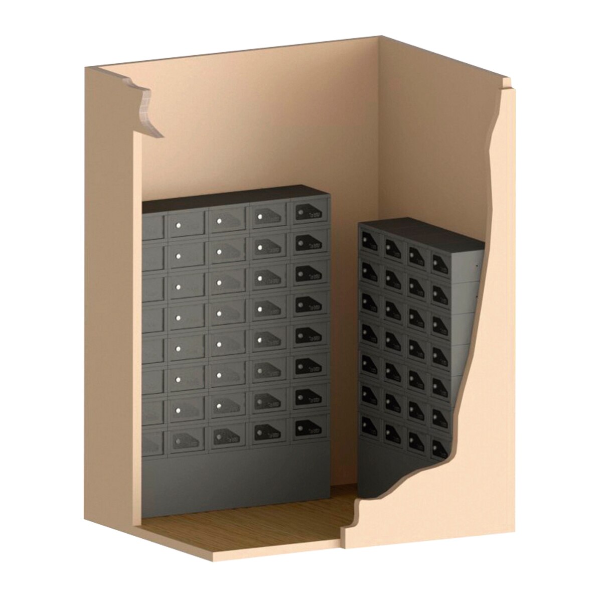 Caja Fuerte Casillero Individual Modular Gris-3