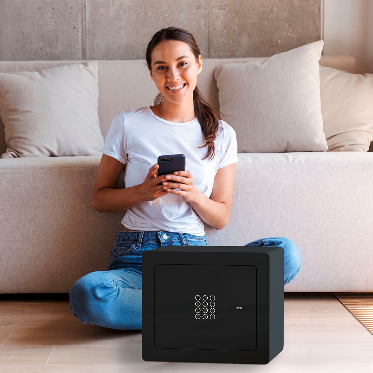 Caja Fuerte de Sobreponer Conexión Wi-Fi Gamma Negro-8