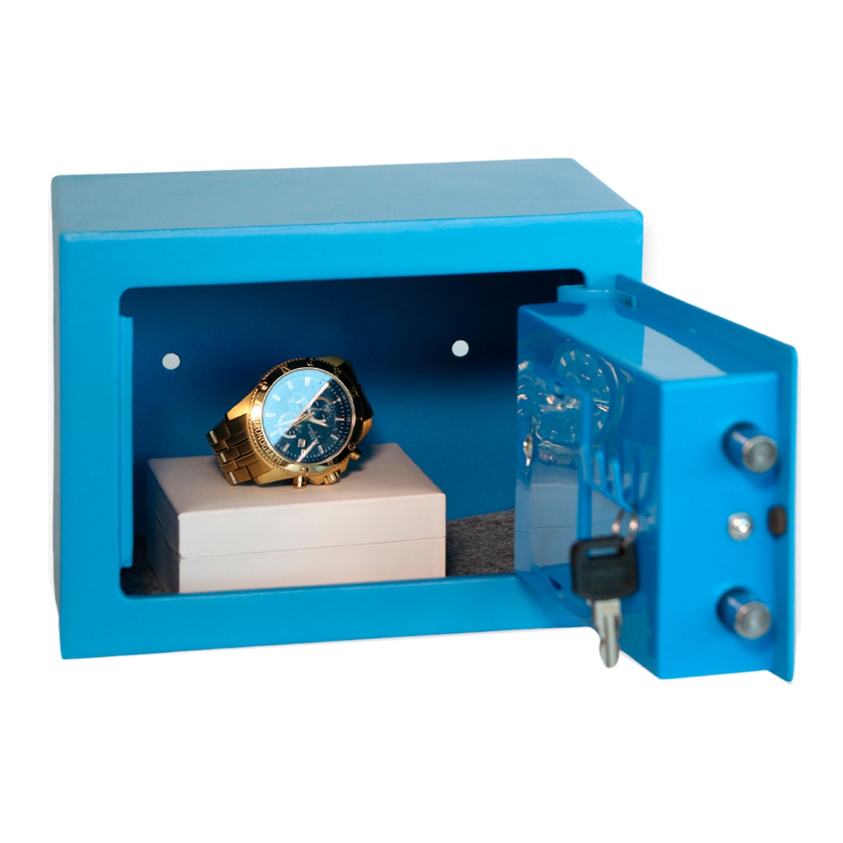 Caja Fuerte de Sobreponer Minibank Azul-2