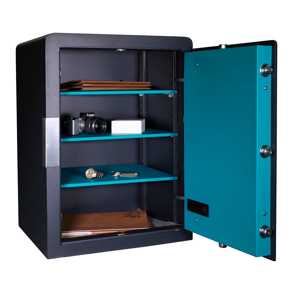 Caja Fuerte de Sobreponer Ópalo E-70 Antracita / Azul-2