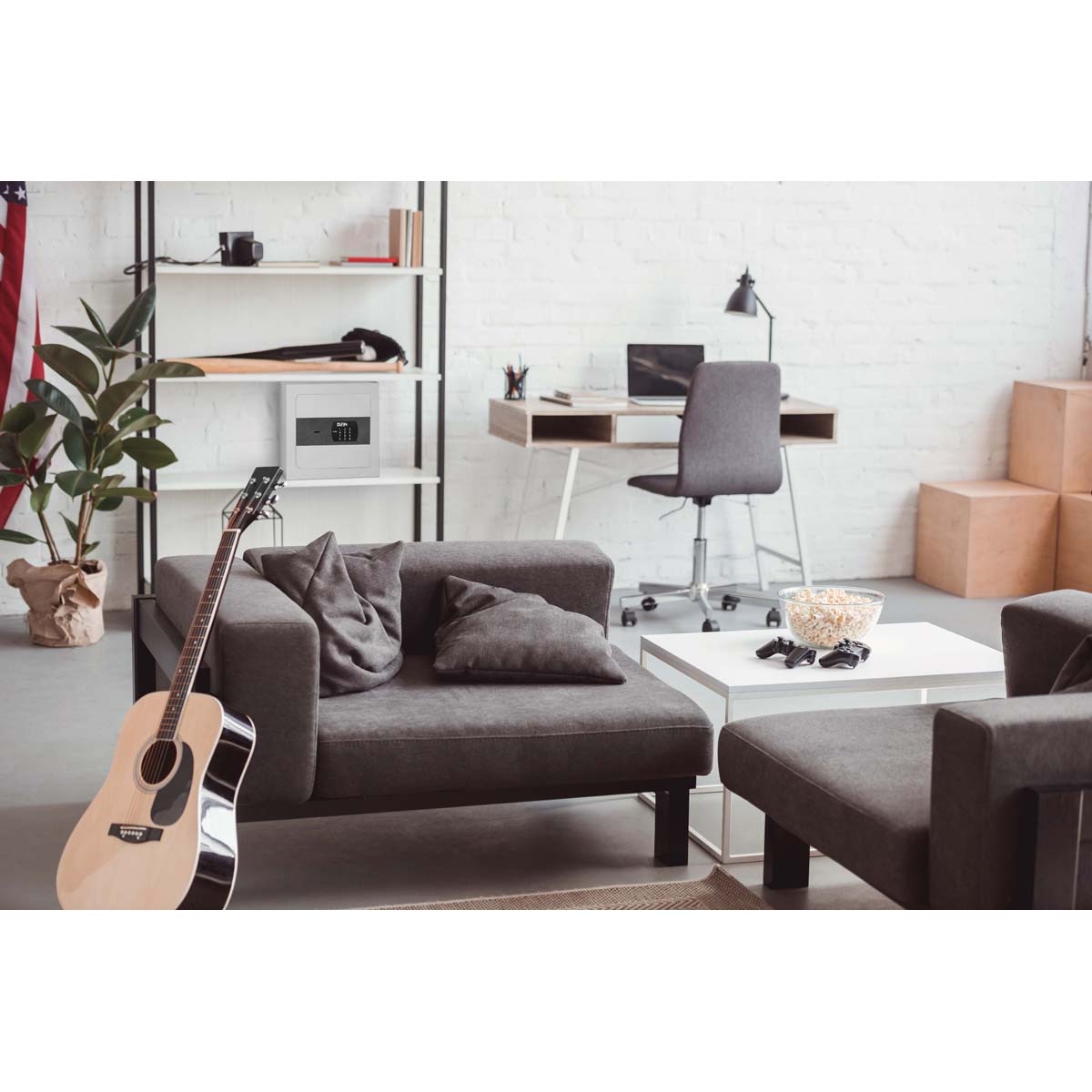 Cofre Eletrónico de Sobrepor Quartzo E-40 Cinzento-6