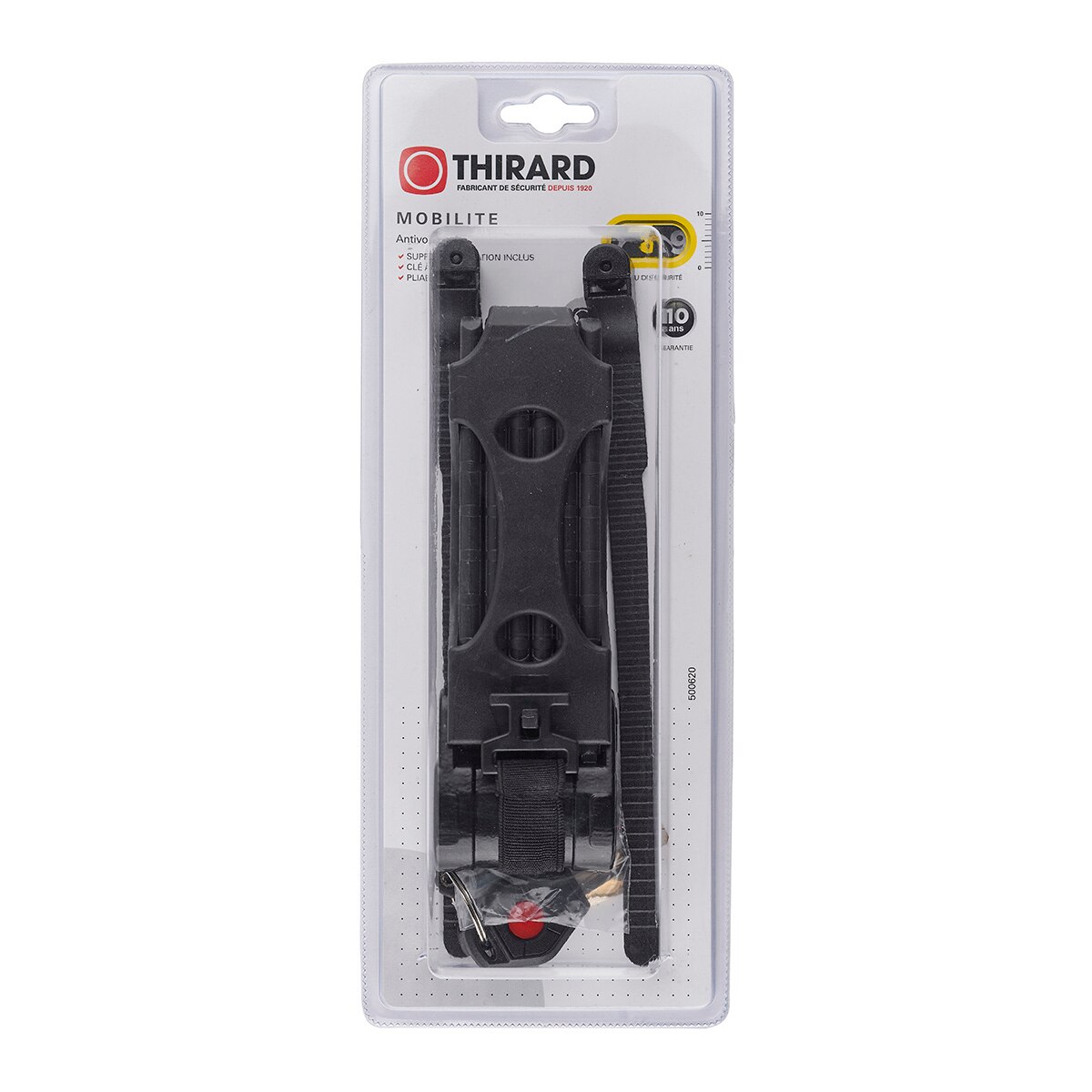 Antirrobo Plegable Acero Zebra Llave Negro-3