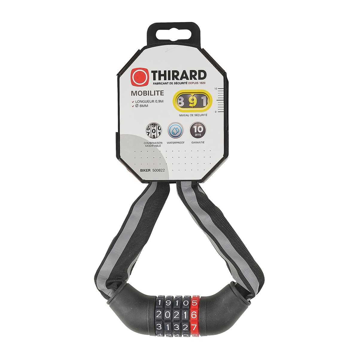 Cadena Antirrobo de Acero Bike Ø 6 mm con Combinación Modificable Negro / Gris-3