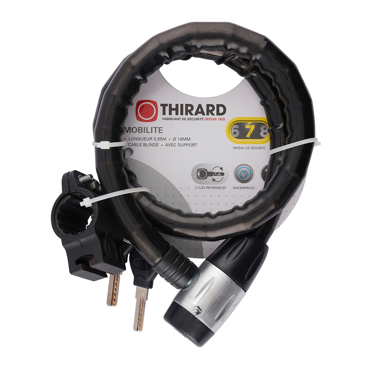 Cable Antirrobo de Acero Scorp Ø 18 mm Llave Negro-2