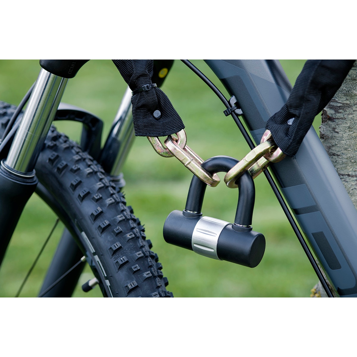 Cadena Antirrobo de Acero Loops Ø 10 mm con Candado Negro-2