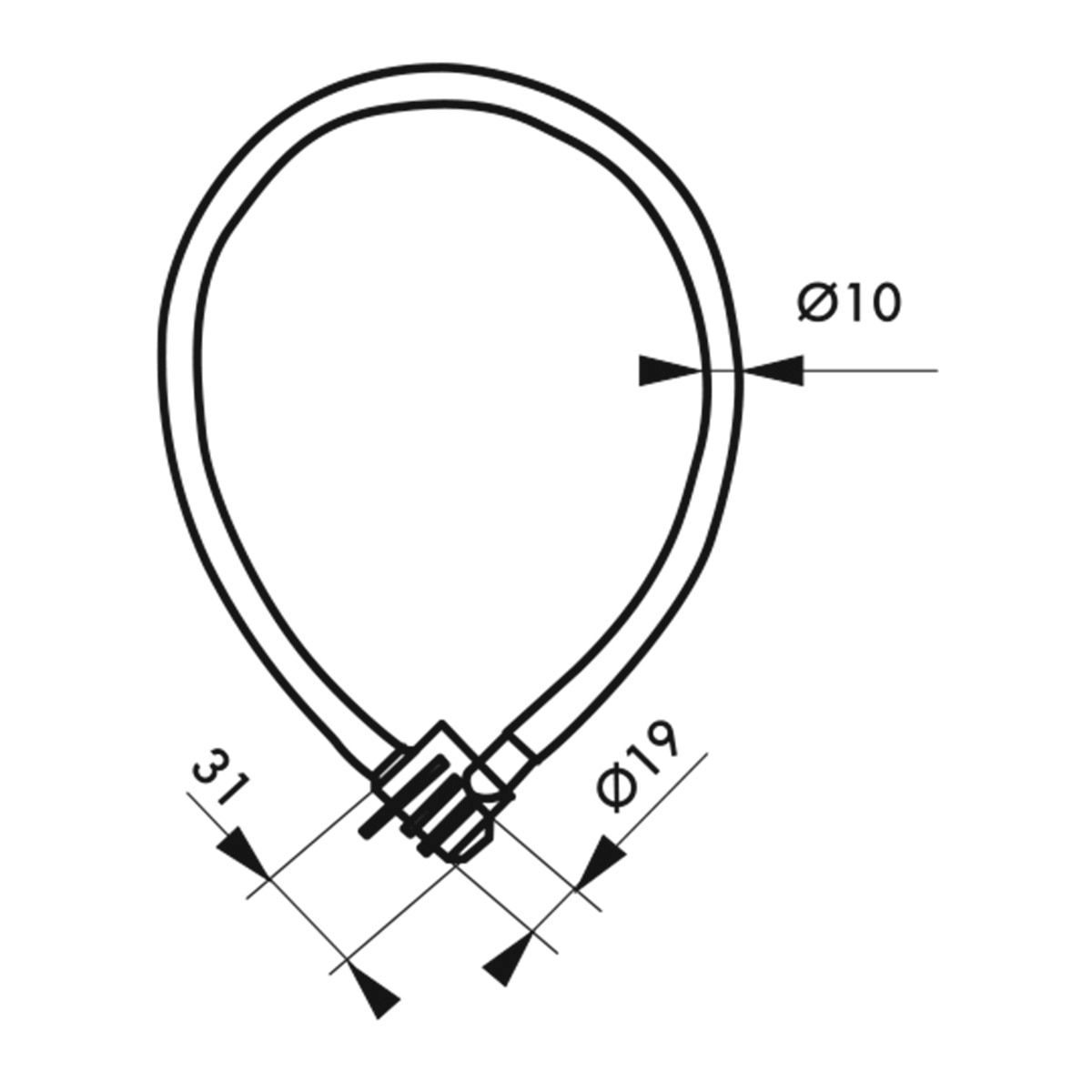 Cable Antirrobo con Combinación 50 cm Azul-2
