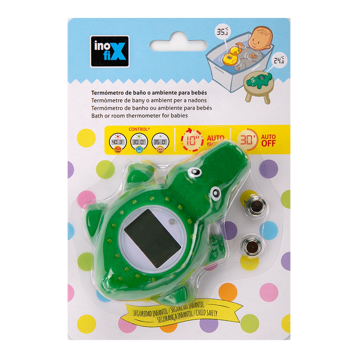 Termómetro digital cocodrilo Verde-2