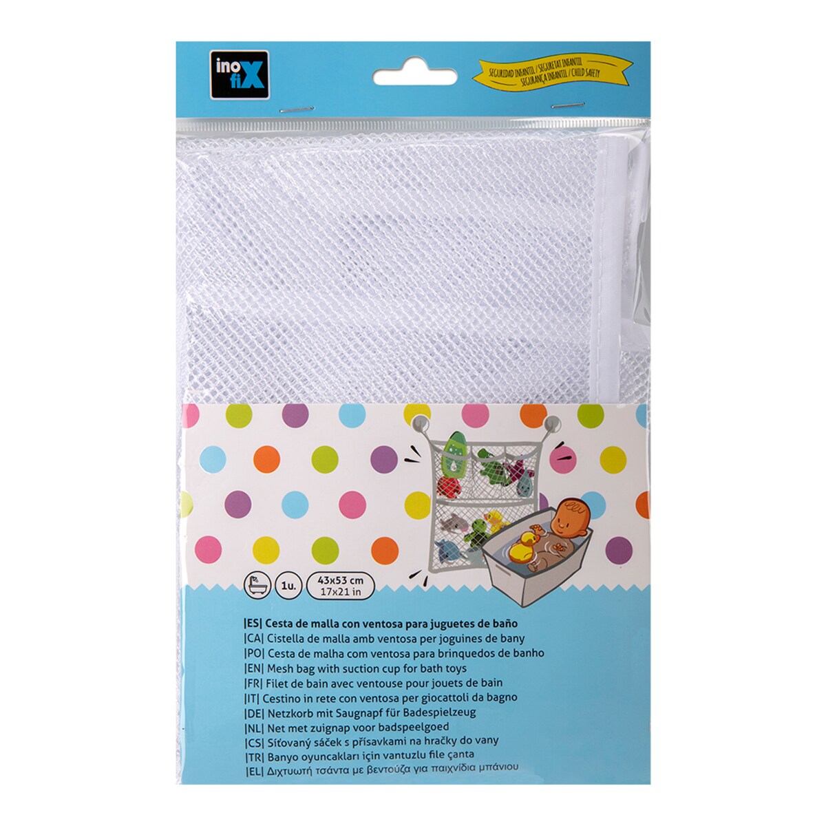 Cesta de malla con ventosa Blanco-3