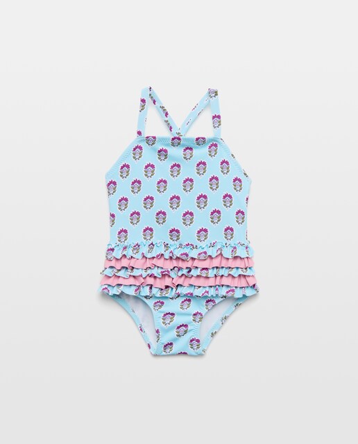 Bañador con flores de bebé