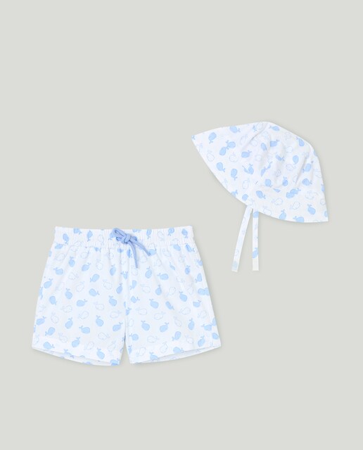 Conjunto de bebé niño con print ballenas