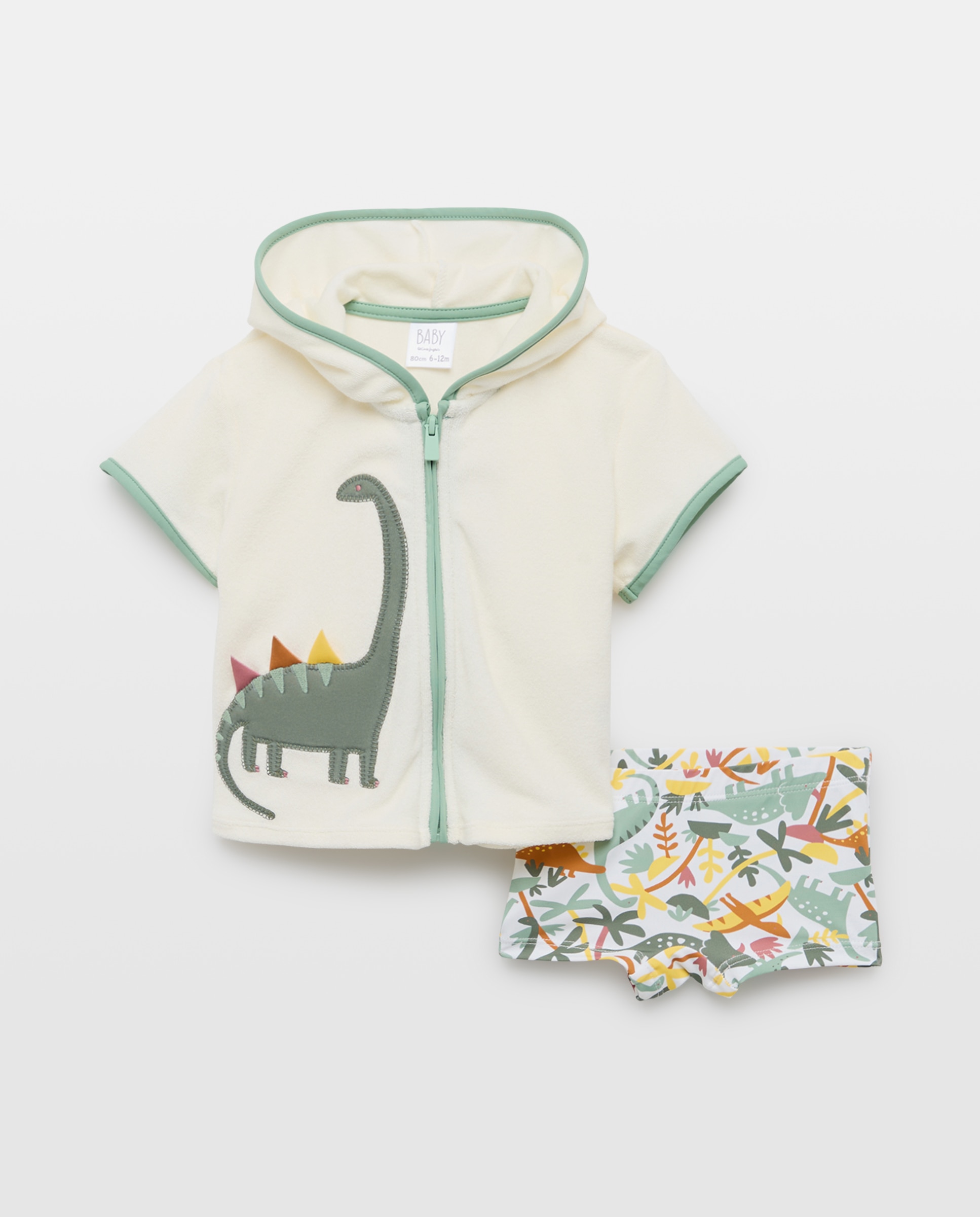 Conjunto de Banho de Bebé em Tecido Turco com Fantasia Baby El Corte Inglés Verde-1