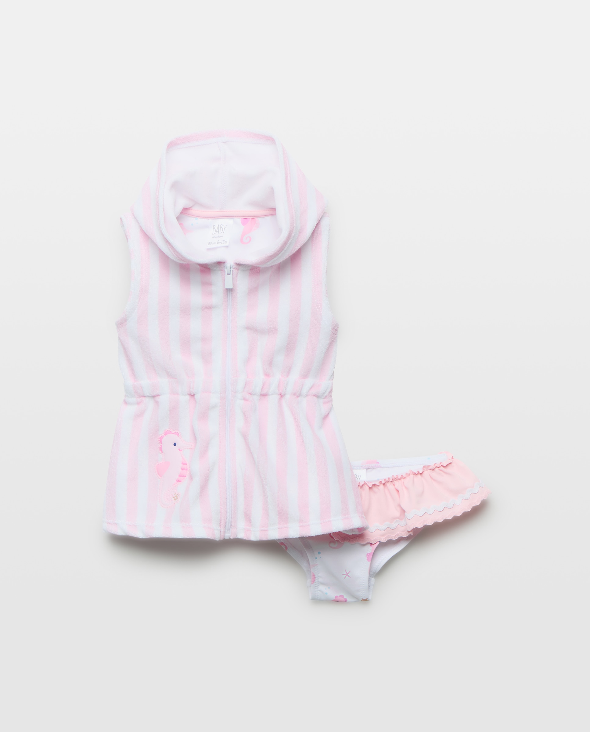 Conjunto de bebé niña rizo con caballito de mar - Baby El Corte Inglés - Rosa Rosa-1