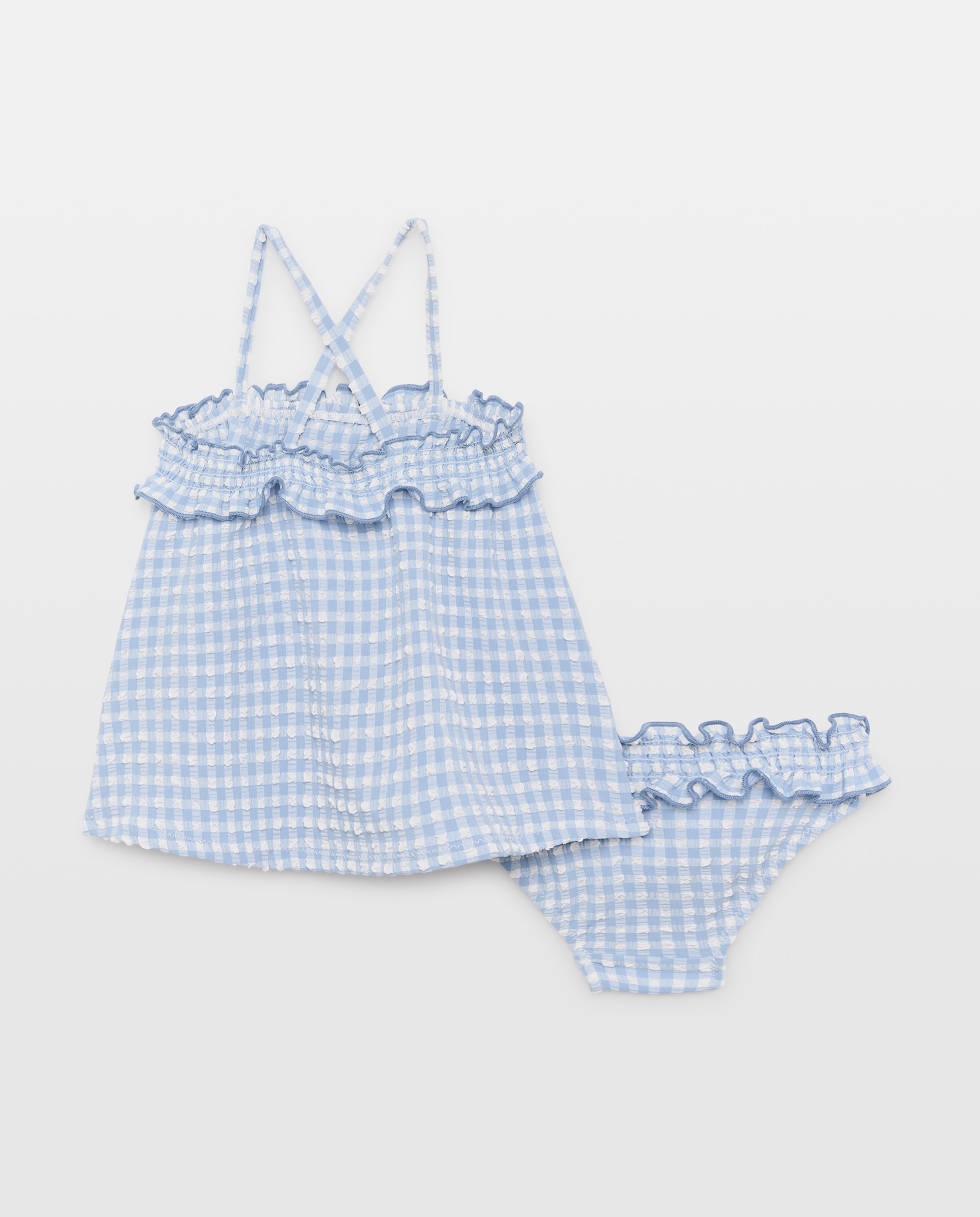 Conjunto Vichy de Bebé Azul-2