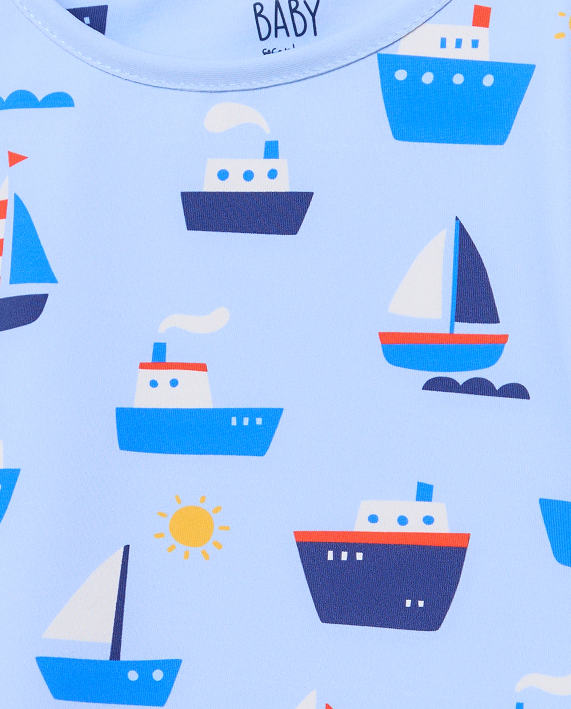 T-shirt UPF50+ de Bebé com Estampado de Barco Baby El Corte Inglés Azul-3