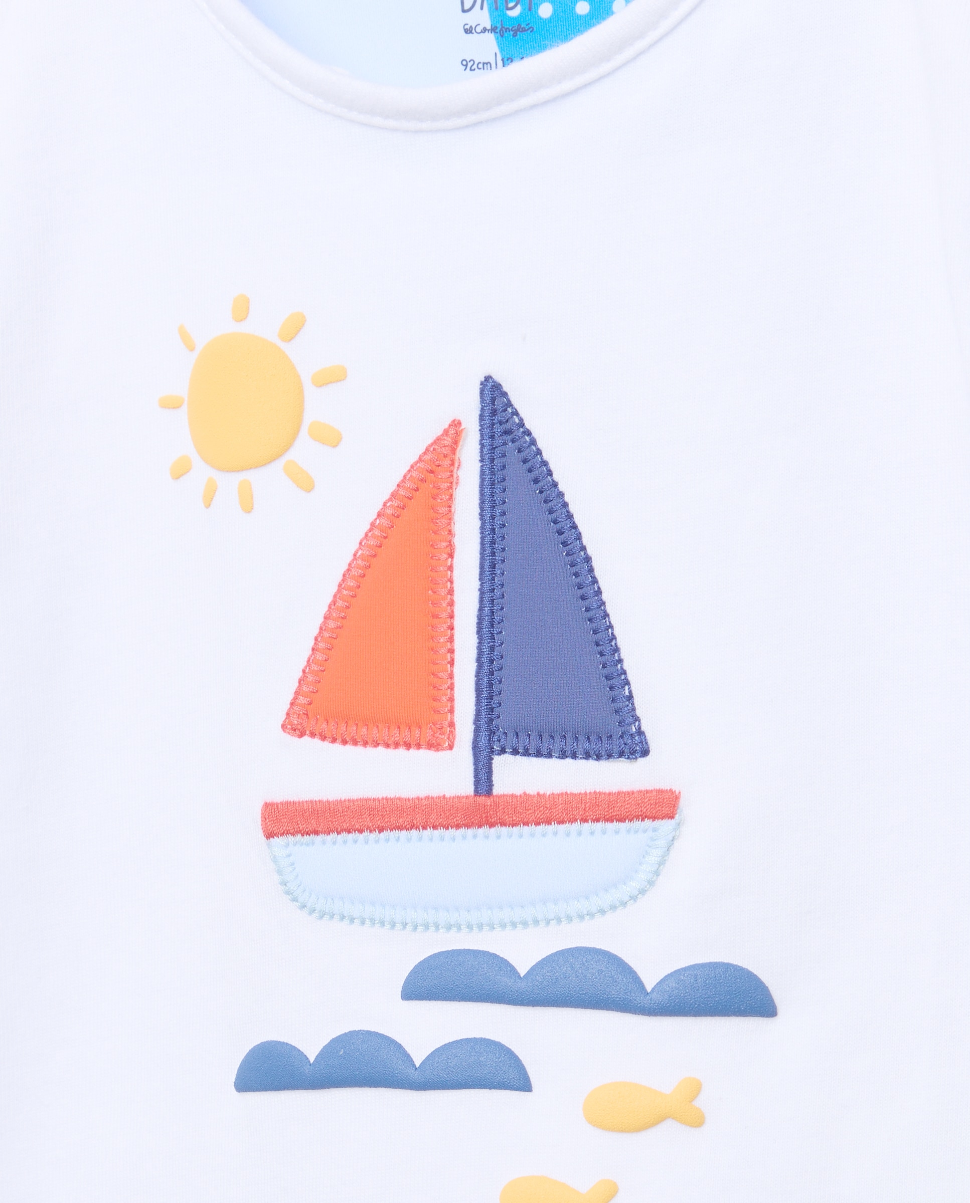 T-shirt de Bebé com Estampado de Barco Branco-3