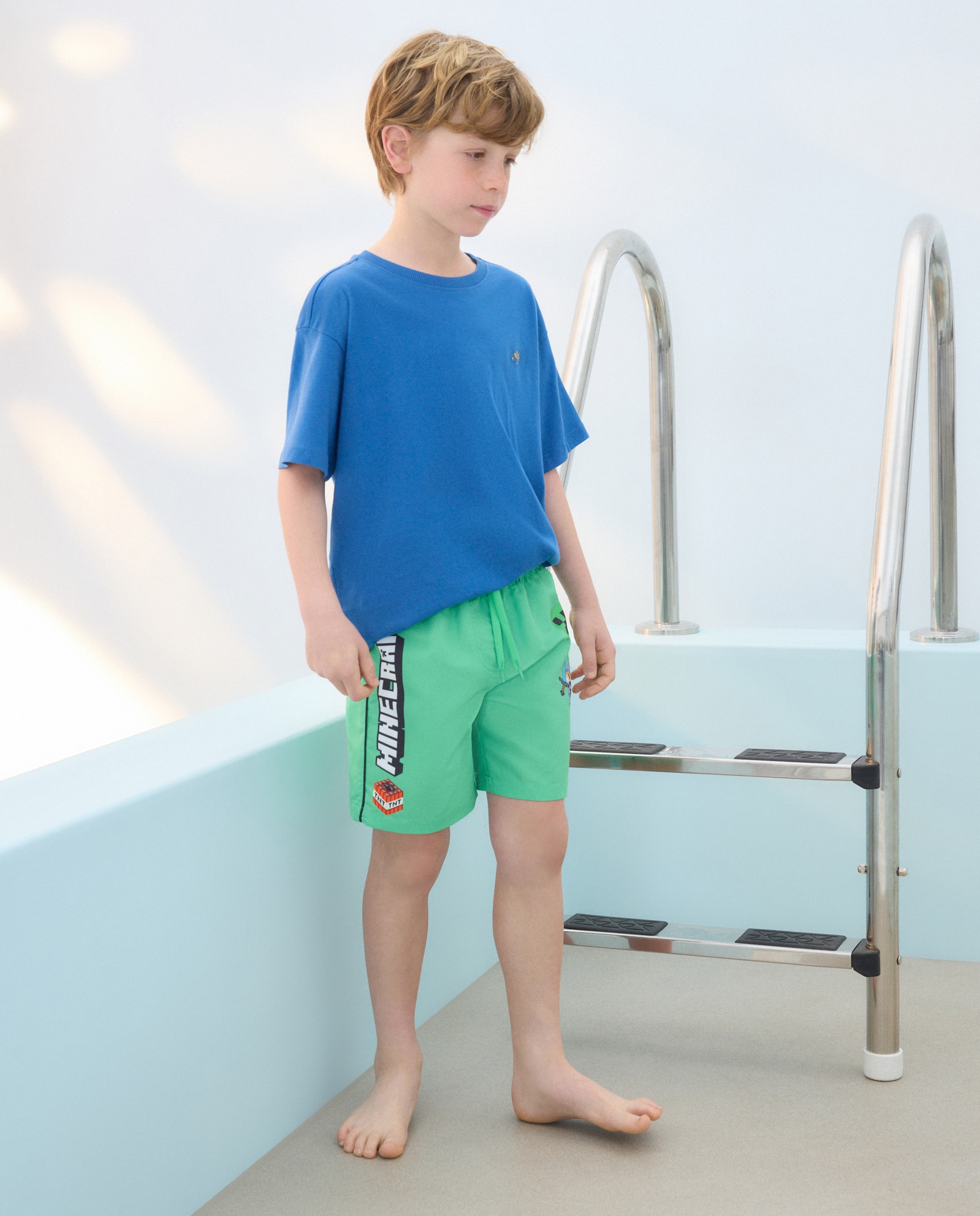 Bermudas com Estampado Minecraft Verde-2