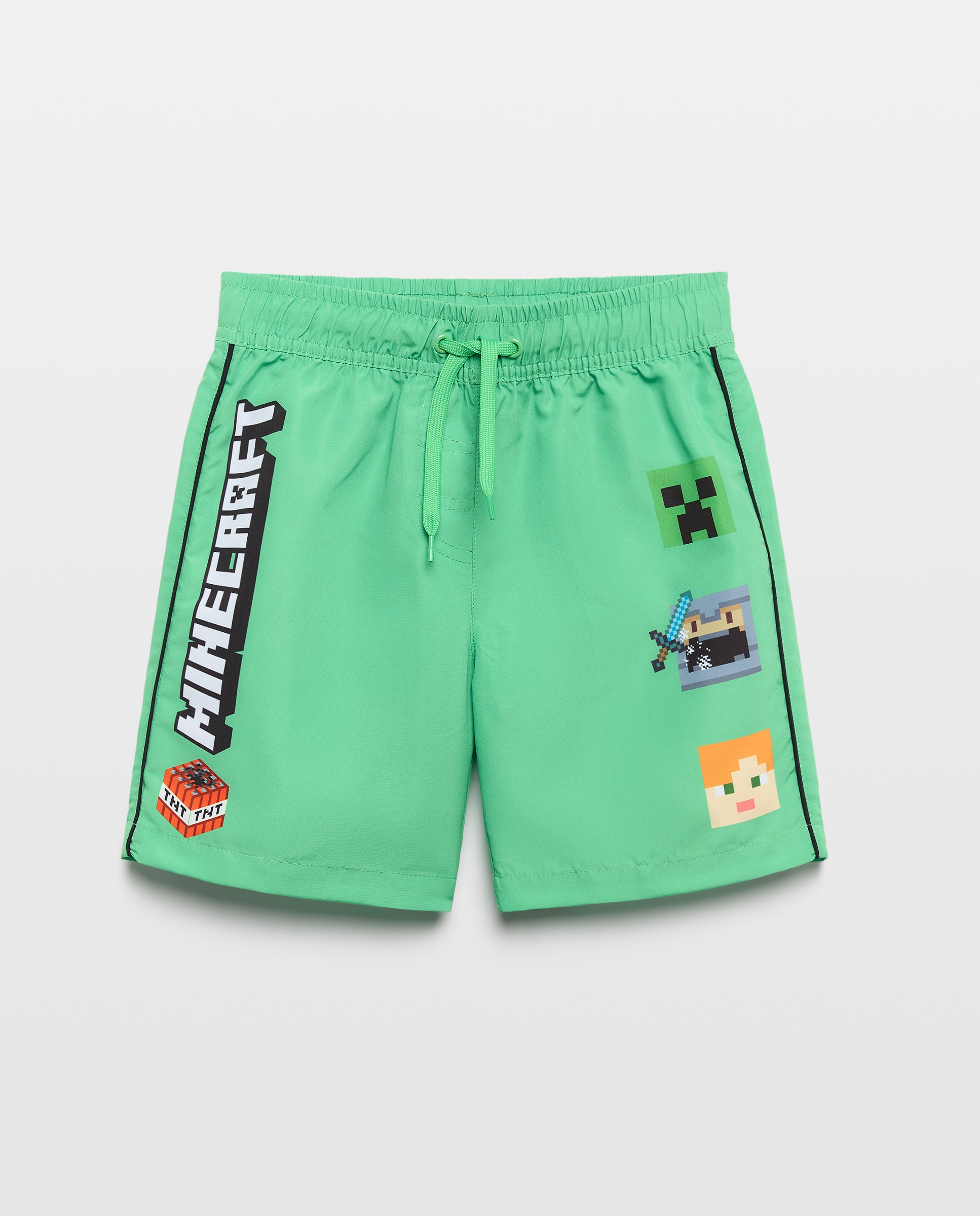 Bermudas com Estampado Minecraft Verde-4