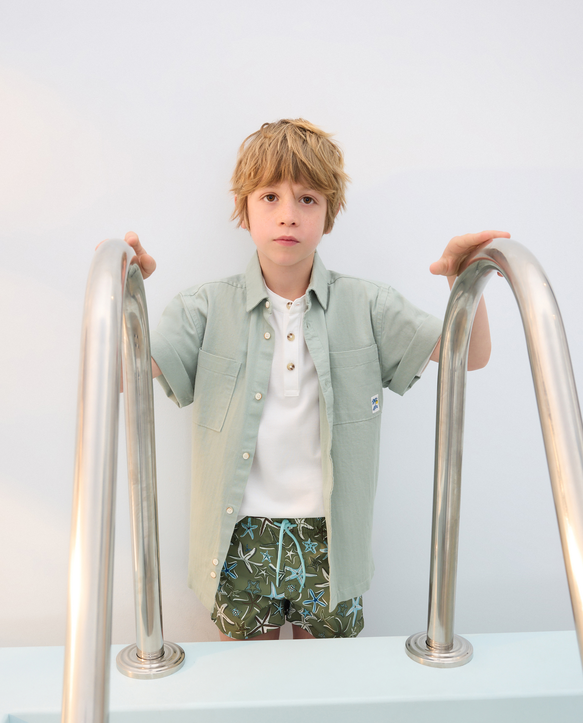 Bermudas Joy com Estrelas do Mar - Caqui Kids El Corte Inglés Verde-2