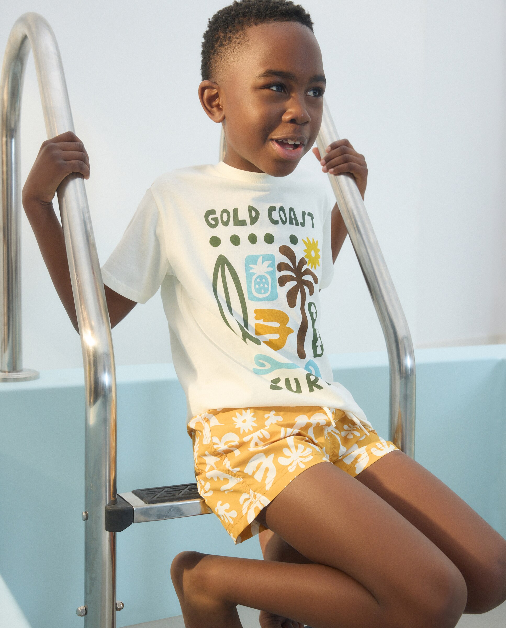 Calções de Banho de Algodão Bordado Kids El Corte Inglés Amarelo-2