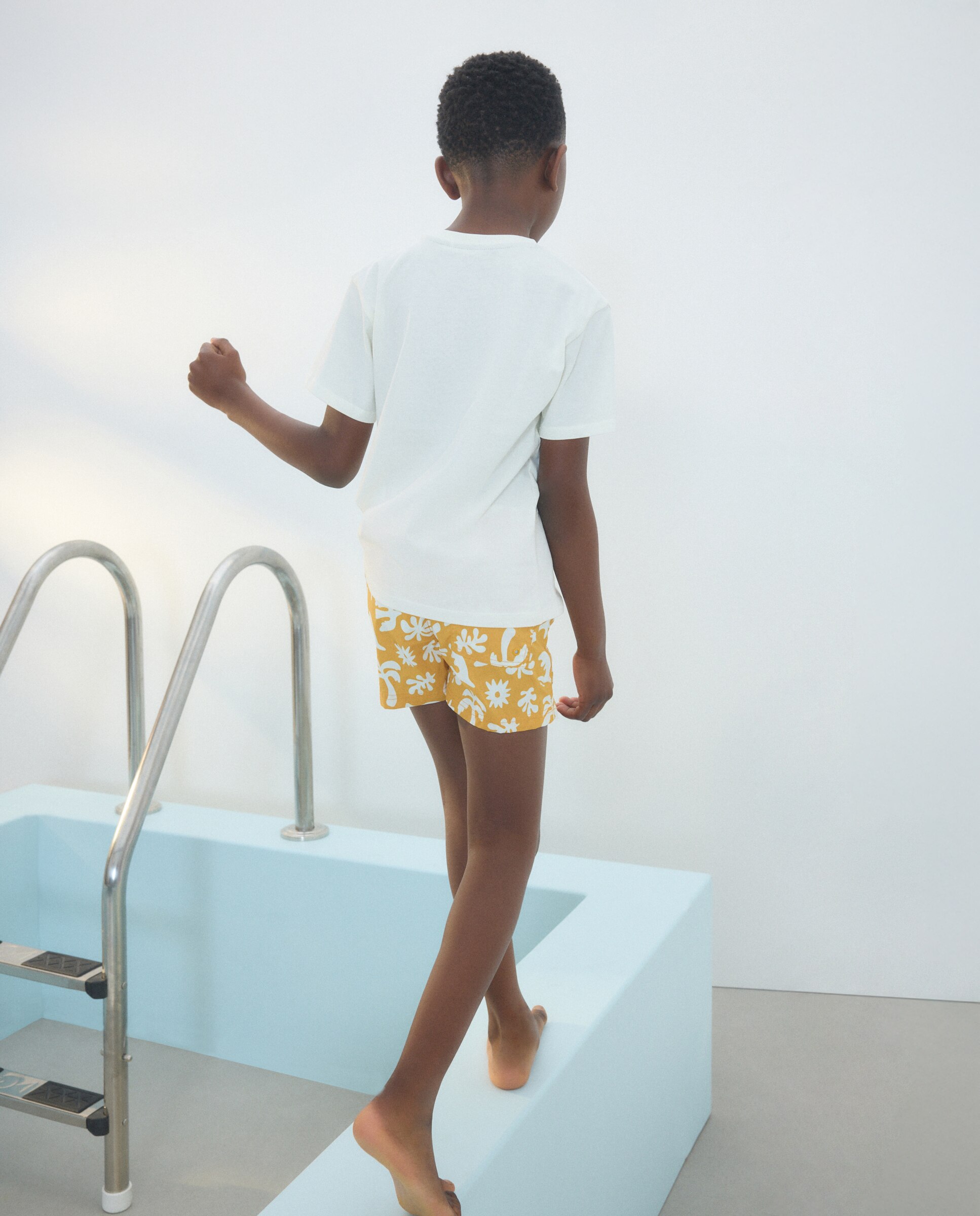 Calções de Banho de Algodão Bordado Kids El Corte Inglés Amarelo-3