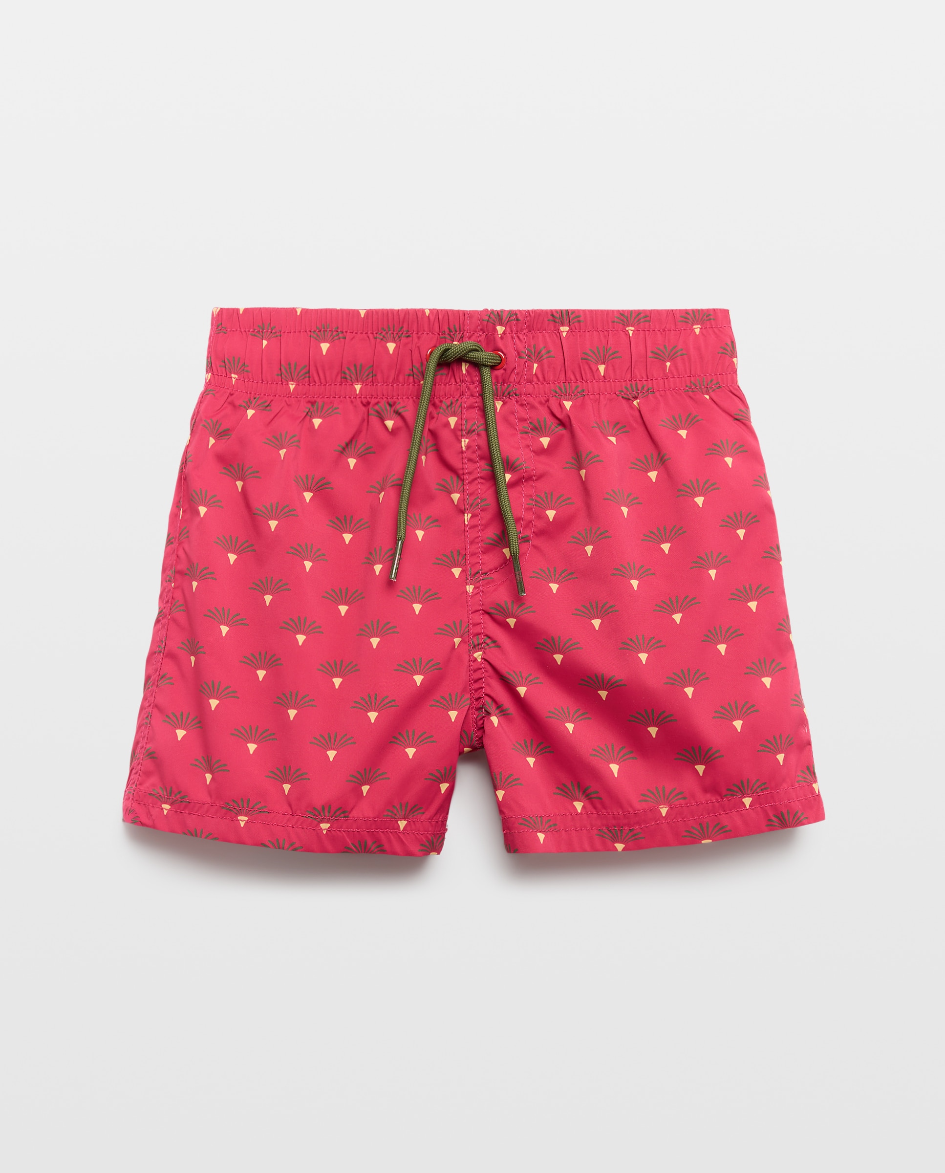 Calções de Banho de Algodão Bordado Rosa-5