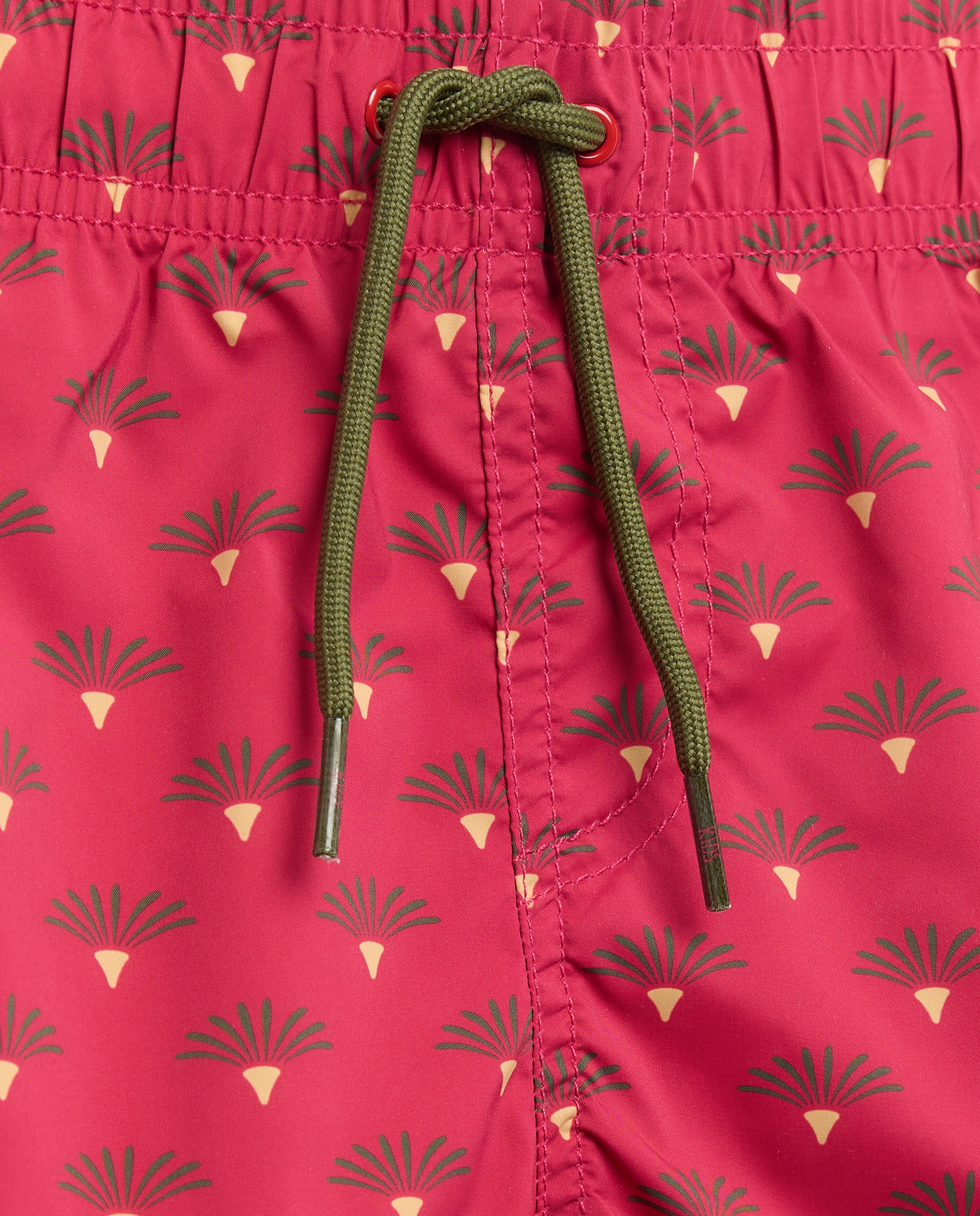 Calções de Banho de Algodão Bordado Rosa-6